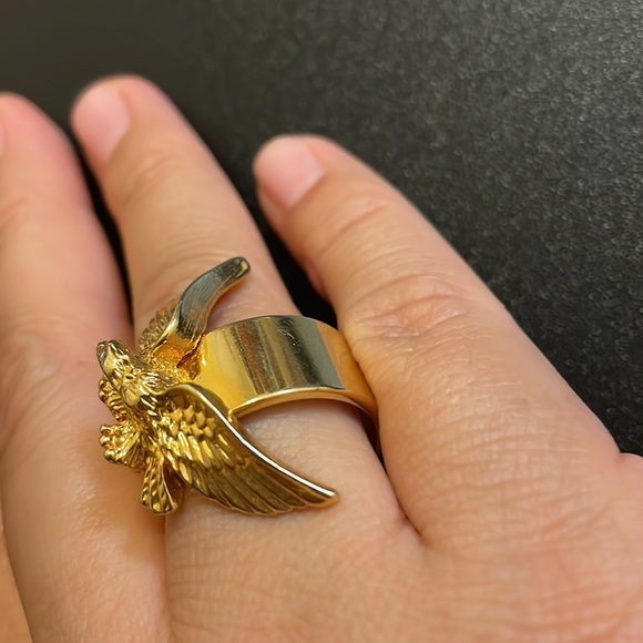 Ann Hand Gold Eagle Ring Size 10 - Picture 3 of 12